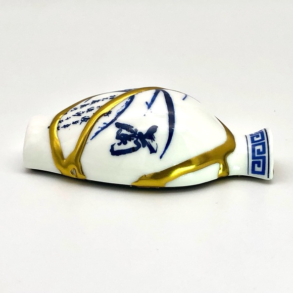 Kintsugi Vase Ceramic Magnet Kitchen Decor Gold Crack Gift Asian Calligraphy - Picture 3 of 9